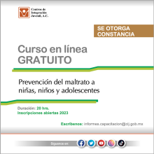 Curso en línea gratuito: Prevención del maltrato a niñas, niños y adolescentes